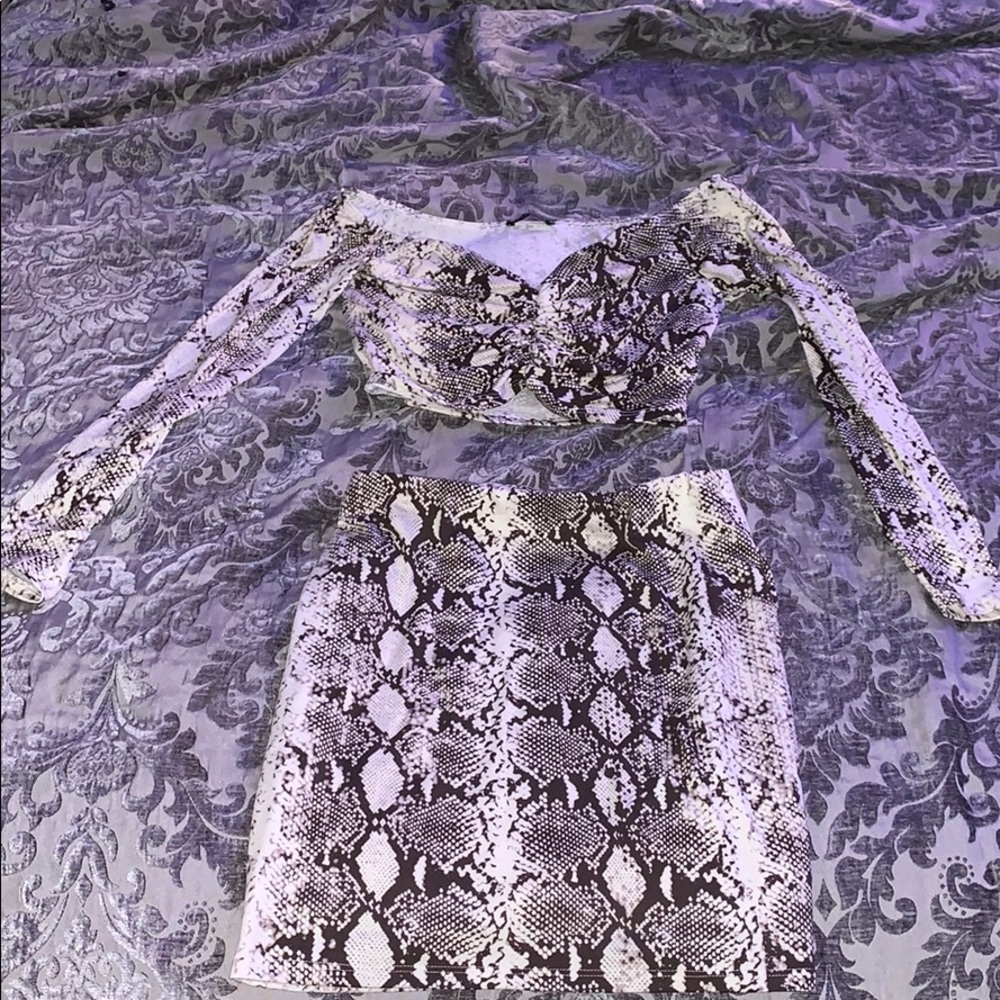 2 piece snake print outfit